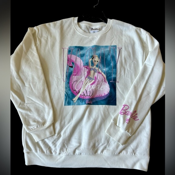 Barbie “Vacay Mode” Pullover Sweater Size Medium - Picture 1 of 5